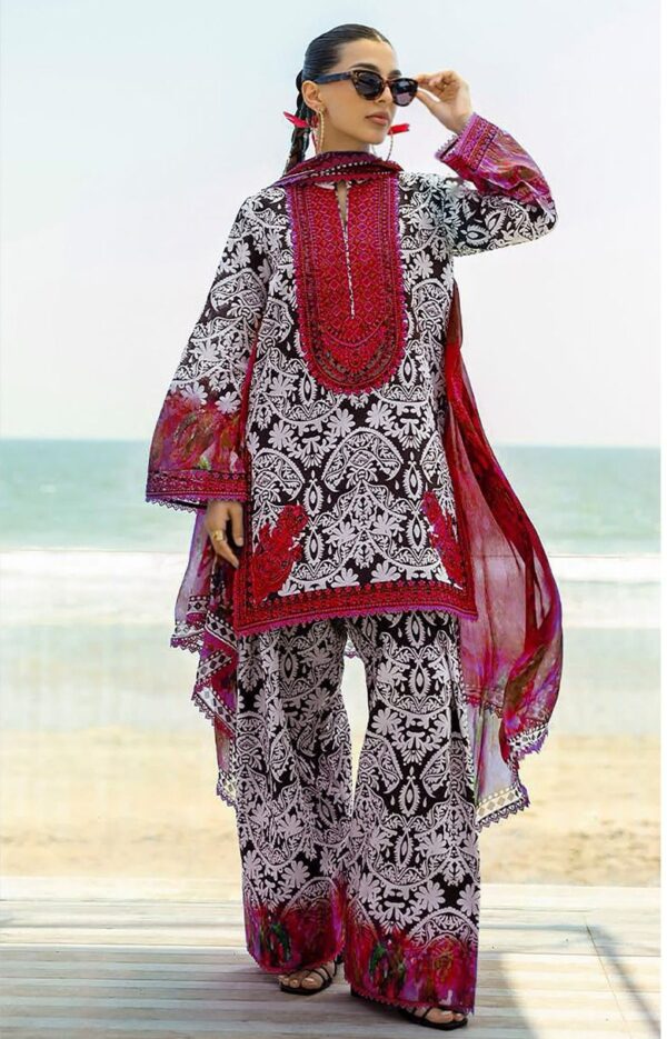 Zainab Chottani Embroidered Lawn 3PC Suit – Digital Chiffon Dupatta | Premium 90/88 Fabric