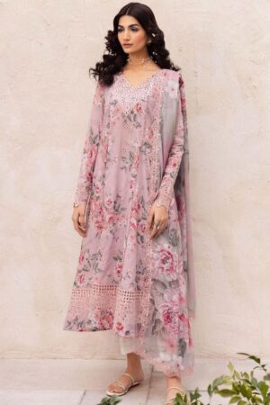 Luxury Embroidered Lawn 3PC Suit – Chiffon Dupatta with 4-Side Embroidery