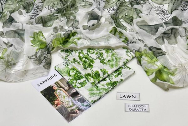 Printed Lawn 3PC Suit – Chiffon Dupatta