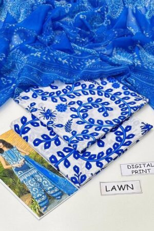 Digital Printed Lawn (3PC Unstitched)