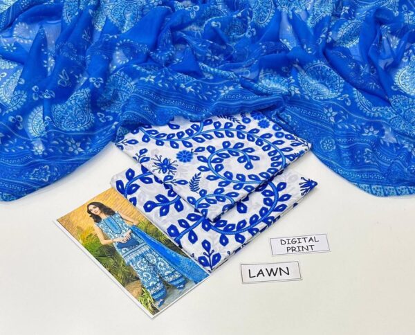 Digital Printed Lawn (3PC Unstitched)