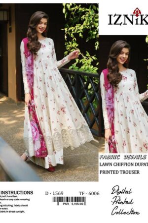 Embroidered Lawn 3PC Suit – Digital Chiffon Dupatta