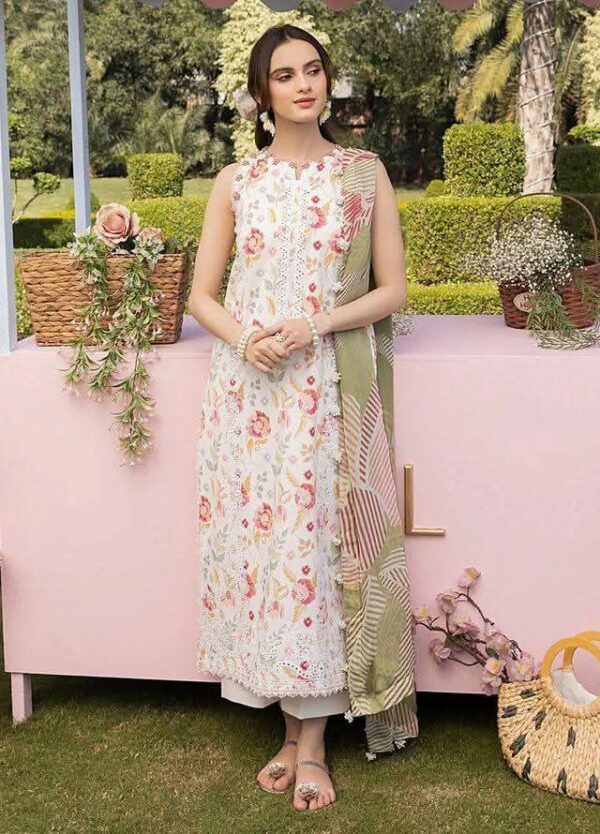 Embroidered Lawn 3PC Suit – Digital Chiffon Dupatta